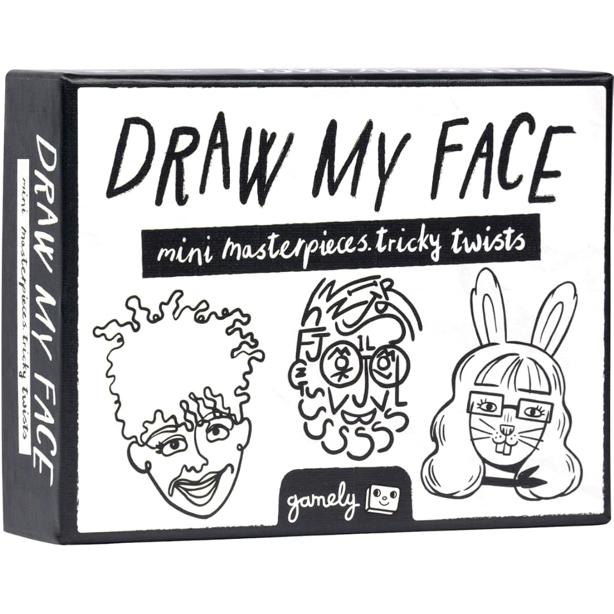 Draw My Face: Pocket-sized Party Game 60 Second Portraits with a Tricky Twist Super Fun Family Drawing Game for Adults, Teens and Kids