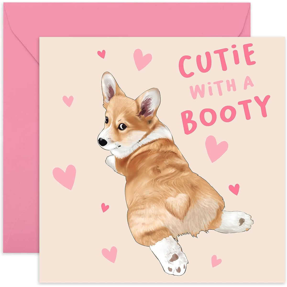 Central 23 - Cute Birthday Card | Anniversary Card - "Cutie and Booty" - For Girlfriend, Girlfriend, Wife, Fiance, Friend - Includes Fun Stickers
