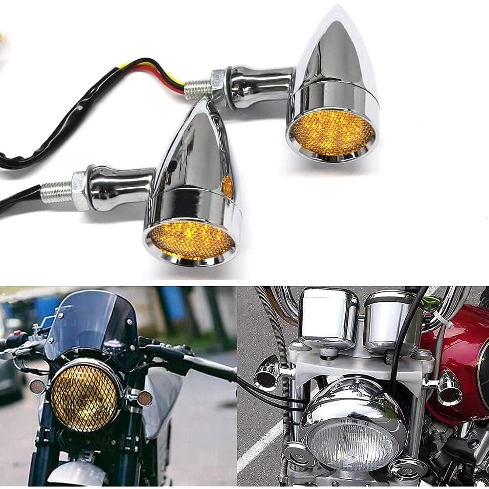 DREAMIZER Chrome #1 Motorcycle 15 LED Turn Signal Turn Signal Light Bullet for Harley Sportster XL 1200 883