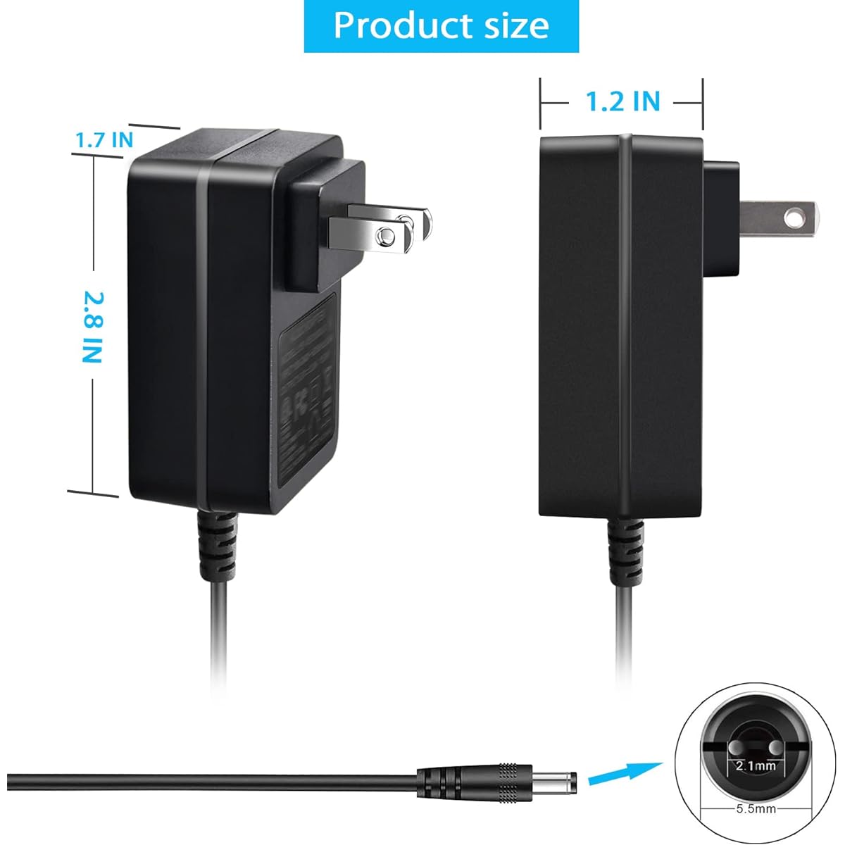 18V 1A Charger 18 Volt 1000mA Power Adapter 18 Volt (0.1A 0.15A 0.2A 0.25A 0.3A 0.4A 0.5A 0.6A 0.7A 0.8A 0.9A) 100mA~1000mA Center Positive Plug for Equipment