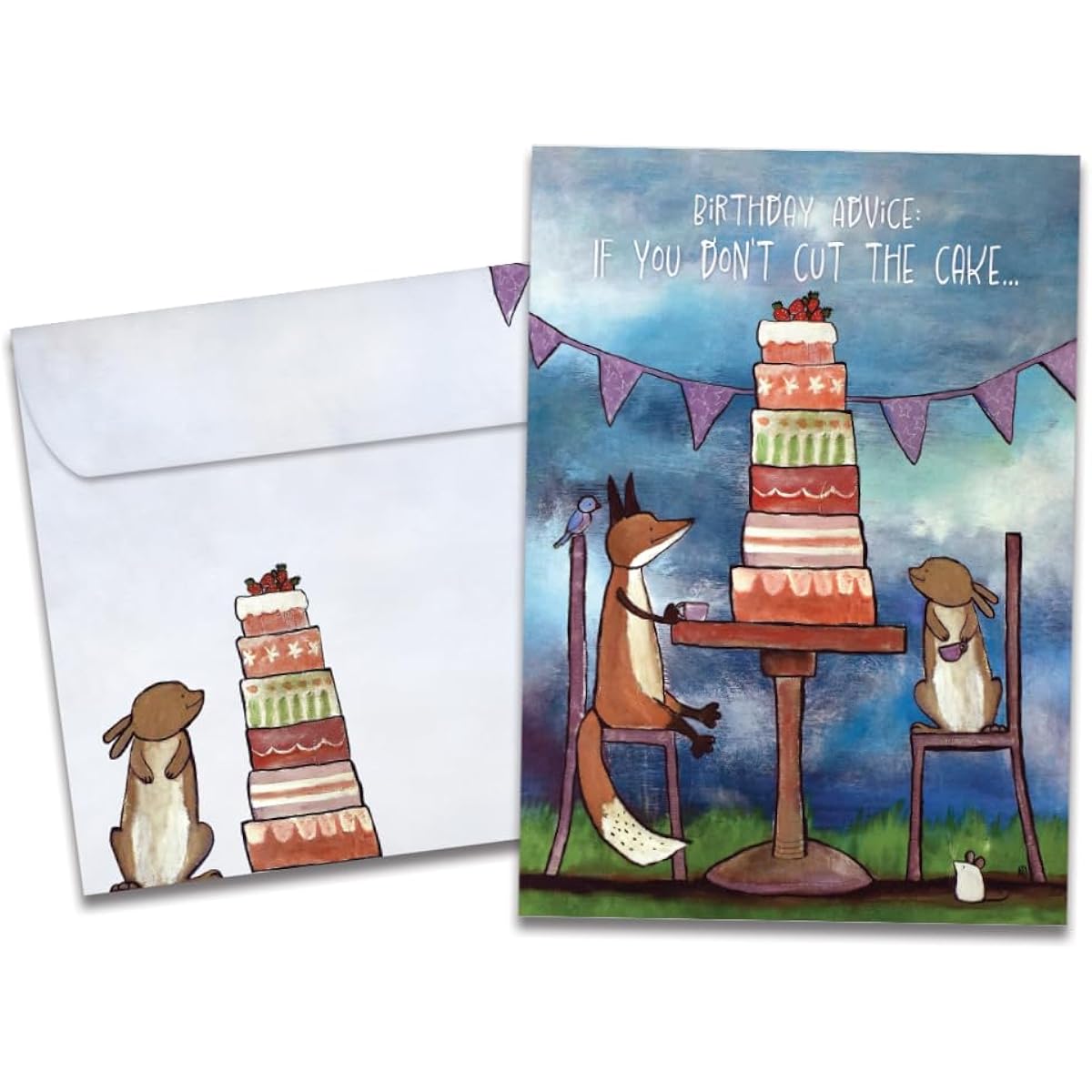 Tree-Free Greetings Birthday Greeting Card, Eco Friendly, Made in the USA, 100% Recycled Paper, 5"x7", Cake Advice (GO65231)
