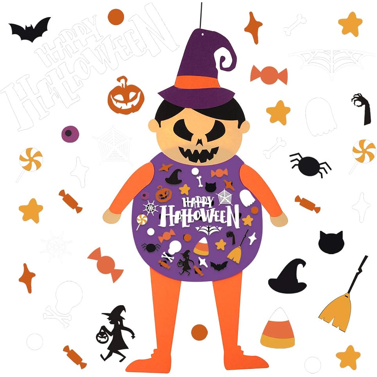 GTN Tech Halloween Craft Kit for Kids - Witch Hat Games Party Favors Gifts Hanging Indoor Outdoor Decorations