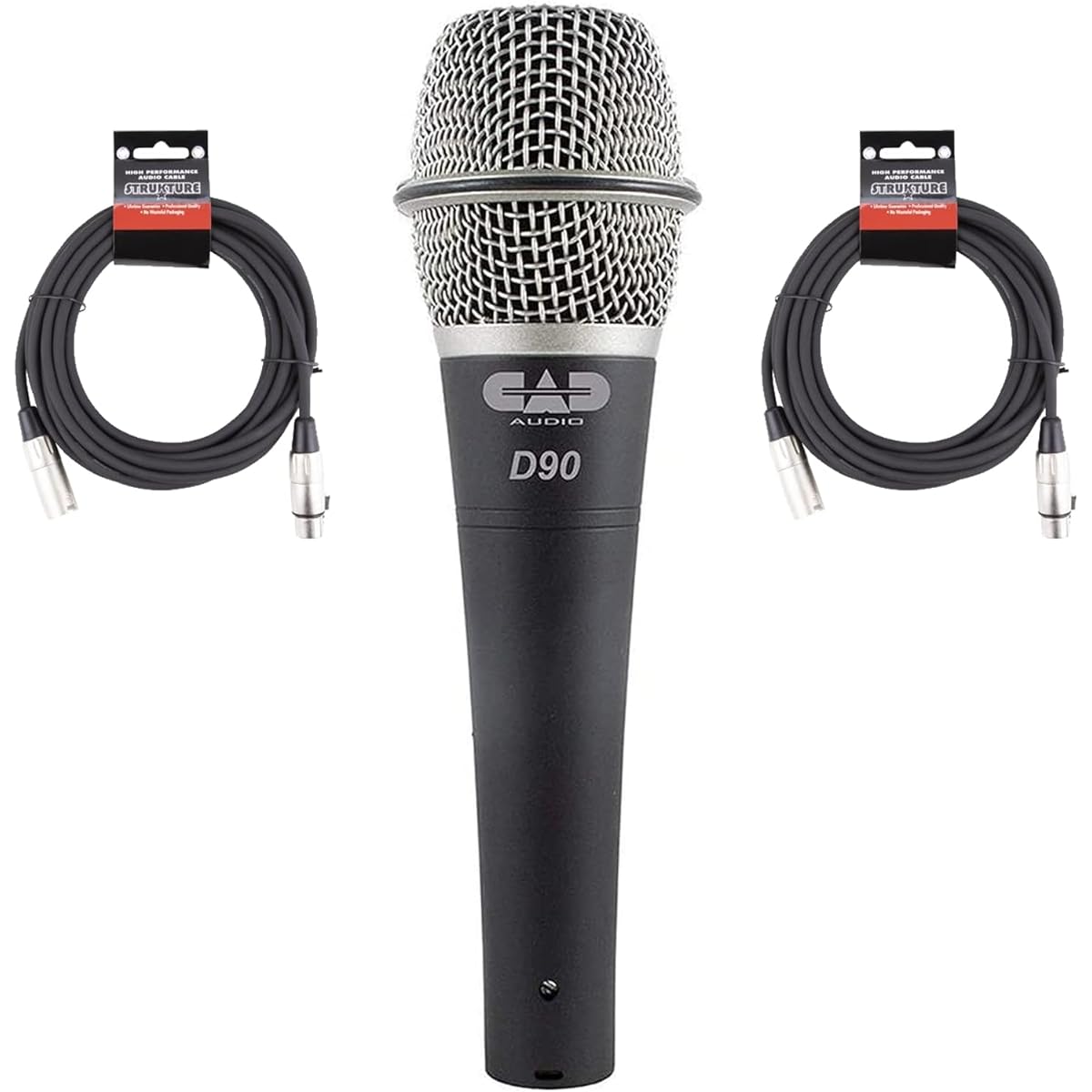 Briskdrop CAD Audio D90 Handheld Dynamic Microphone Bundle with 2 XLR Cables
