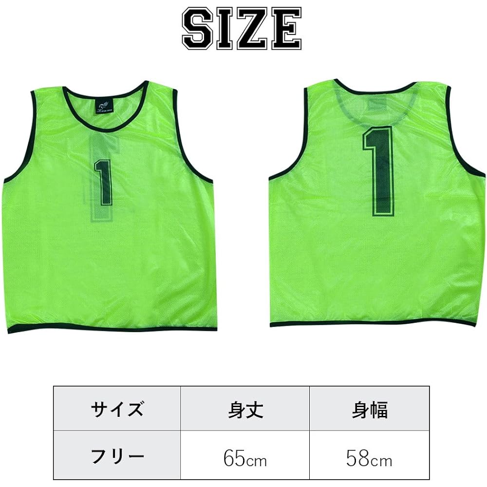 [K sera sera] Bibs 12 Pieces Set of 6 Bibs Numbers [Storage Bag Included] Available in 5 Colors Game Vest Soccer Basketball Futsal