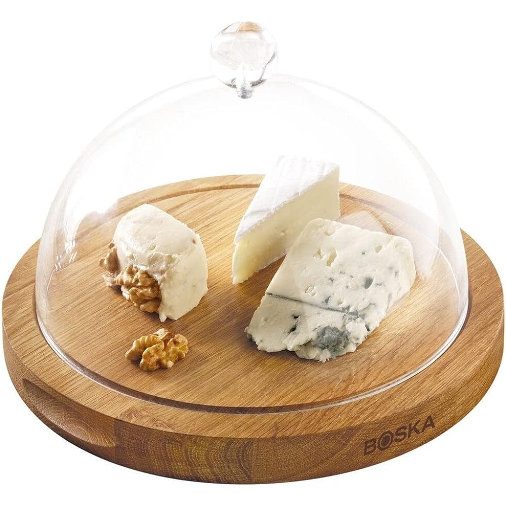 BOSKA Cake Stand/Dome Wood 250 x 250 x 155mm BOSKA Cheese Board & Dome Oak 859002