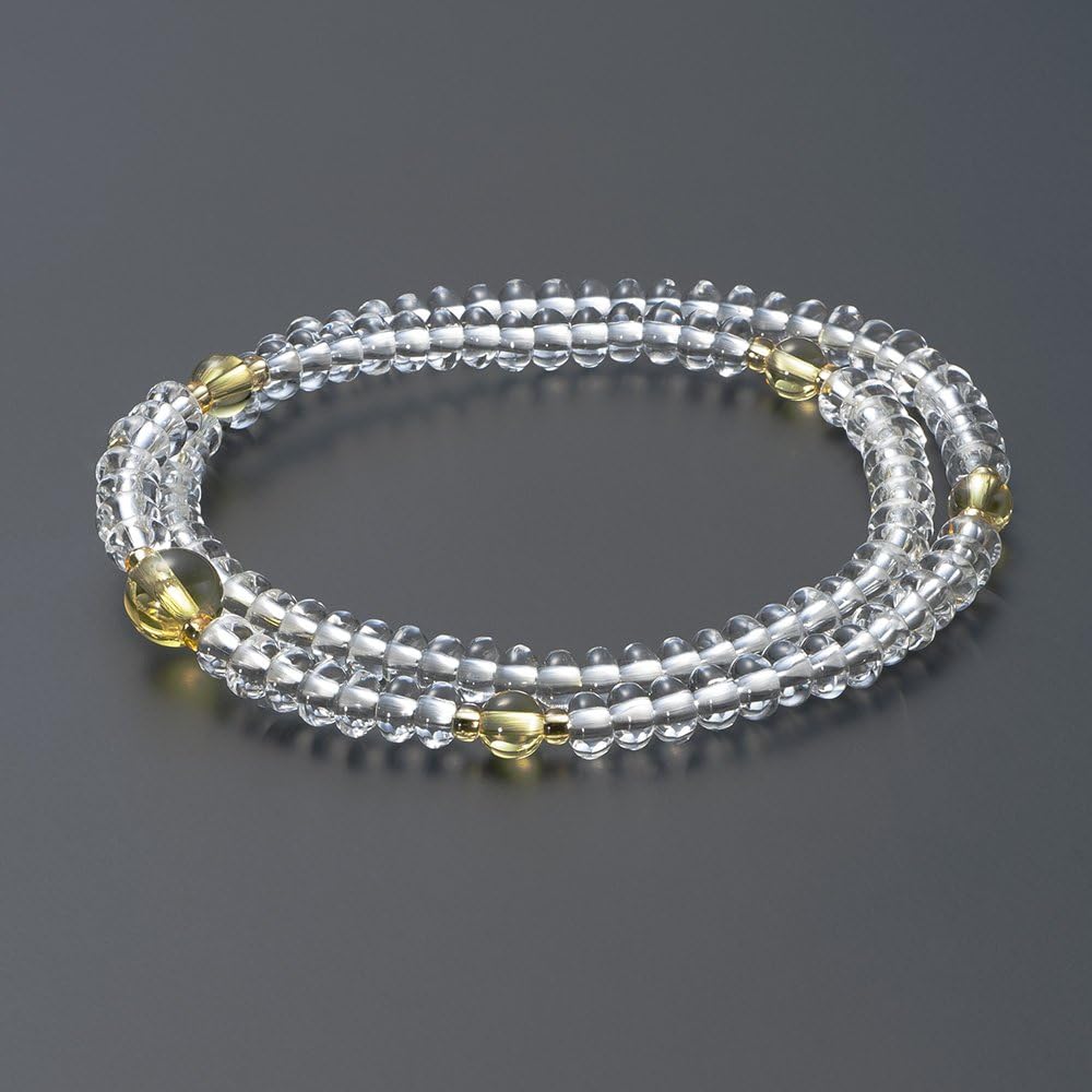 Buddhist Altar Shop Takita Shoten Specially Selected Bracelet Prayer Beads, 108 Beads, Genuine Crystal, Tangerine Beads, Citrine Tailor ◆ Genuine (Official) Mala Bead Bracelet, Brace Prayer Beads, Bracelet Prayer Beads, Power Stones, Two Wheels [Certific
