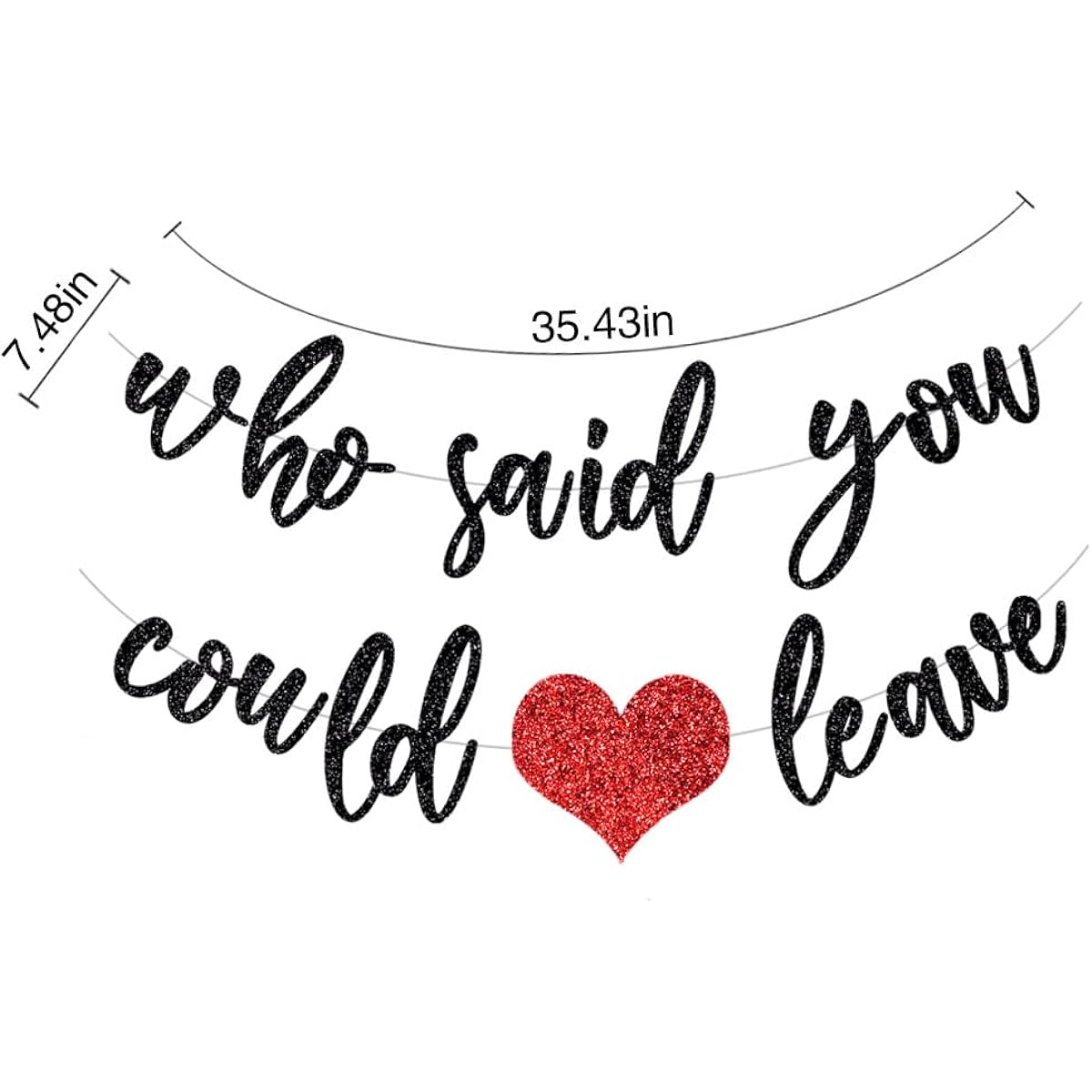 PALASASA Who Said You Could Leave Banner, Farewell Party Decorations,Legends Are For Retirement Party,Graduation Party,Going Out Party,Office Work Party,Farewell Party,Glitter Decoration Supplies (Black Red)