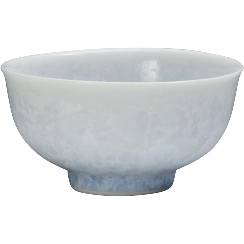 Kyoto ware, Kiyomizu ware, pottery kiln, set rice bowl, flower crystal (blue/white) KTA535