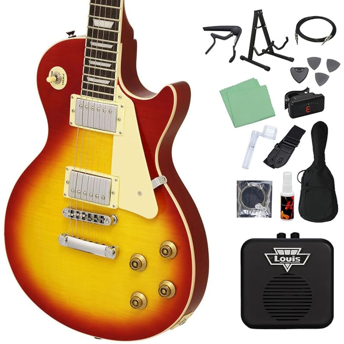 Blitz by AriaProII BLP-450 CS Electric Guitar Beginner 14-piece Set [With Mini Amp] Les Paul Standard Cherry Sunburst Blitz