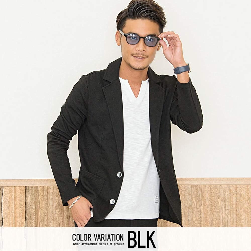 [Bitch] Men's Unisex Top and Bottom Setup Tailored Jacket Long Pants Calze Plain VIJP18-15