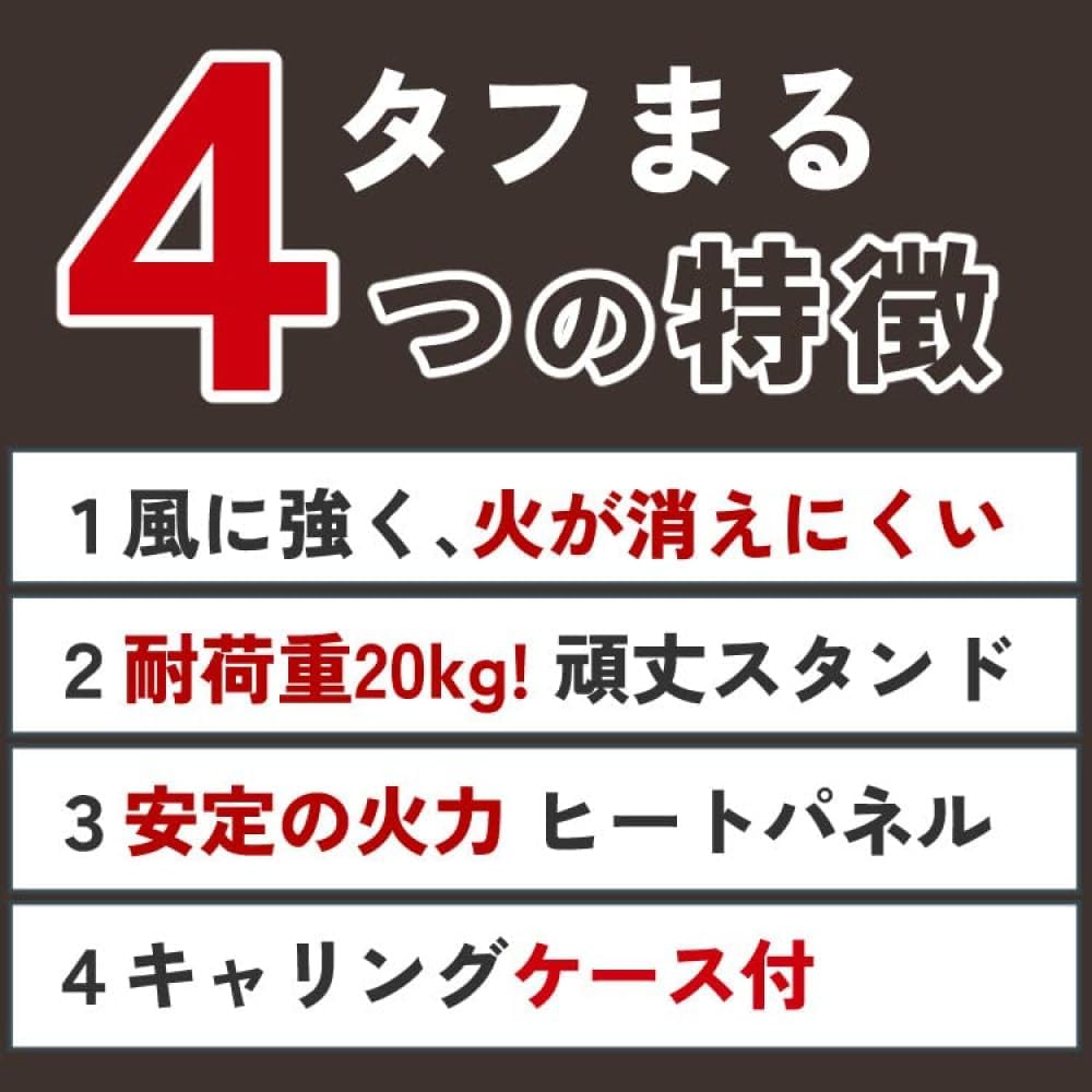 Iwatani Cassette Fu Tough Maru Black (CB-ODX-1-BK) + Yakiniku Plate + 2 Mini Tongs Set