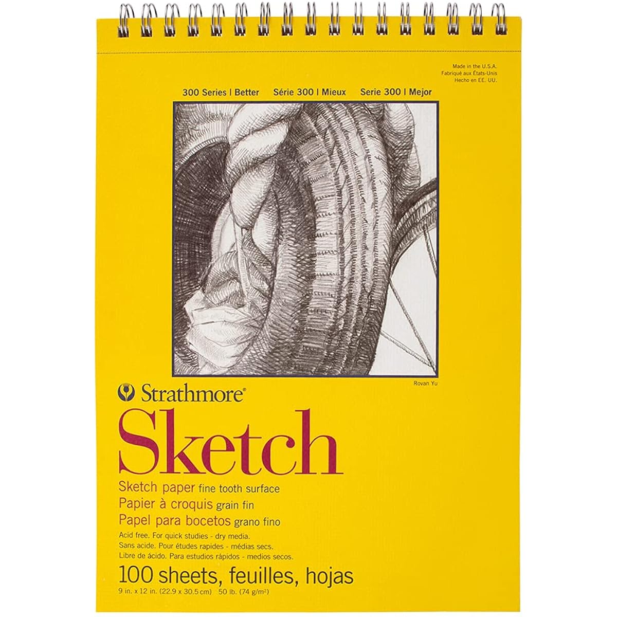 CRAFT COUNTY Strathmore 300 Series Sketch Pad 100 Sheets 9x12 Inch Size White Sheets Perfect for Students Kids Artists School Projects Classroom Sketchbooks