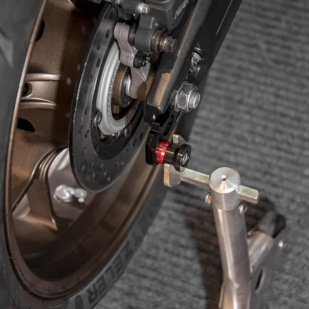 Motorcycle Swing Arm Spool Slider CB650R CBR650R CB650F CBR650F 2019 2020 Rear Wheel Axle Stand Pickup Hook Chain Adjuster Block for Swing Arm Spool Slider (Color: Titanium)
