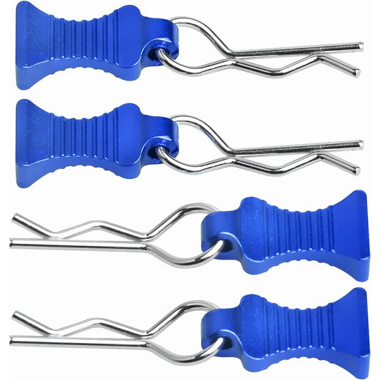 1/10 RC Body Clip Pins with Pull Tabs for Traxxas TRX4 Axial SCX10 Redcat RC Scale Car Crawler Truck Body Shell Post Mount Replacement 4 Pack (Navy Blue)