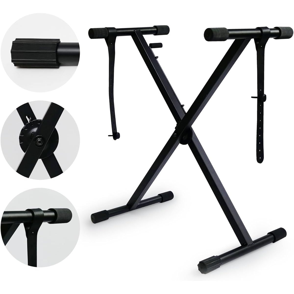 THE ONE Single X Keyboard Stand Pre-assembled X-Style Keyboard Stand with Locking Straps & Quick Release Mechanism Adjustable Piano Stand