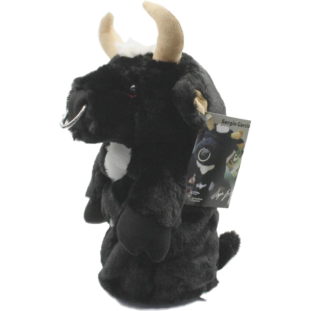 Hokushin Trading HTC Golf Head Cover Black for Driver [460cc Compatible] Sergio Garcia Bull Professional Specification Cow WHC1776
