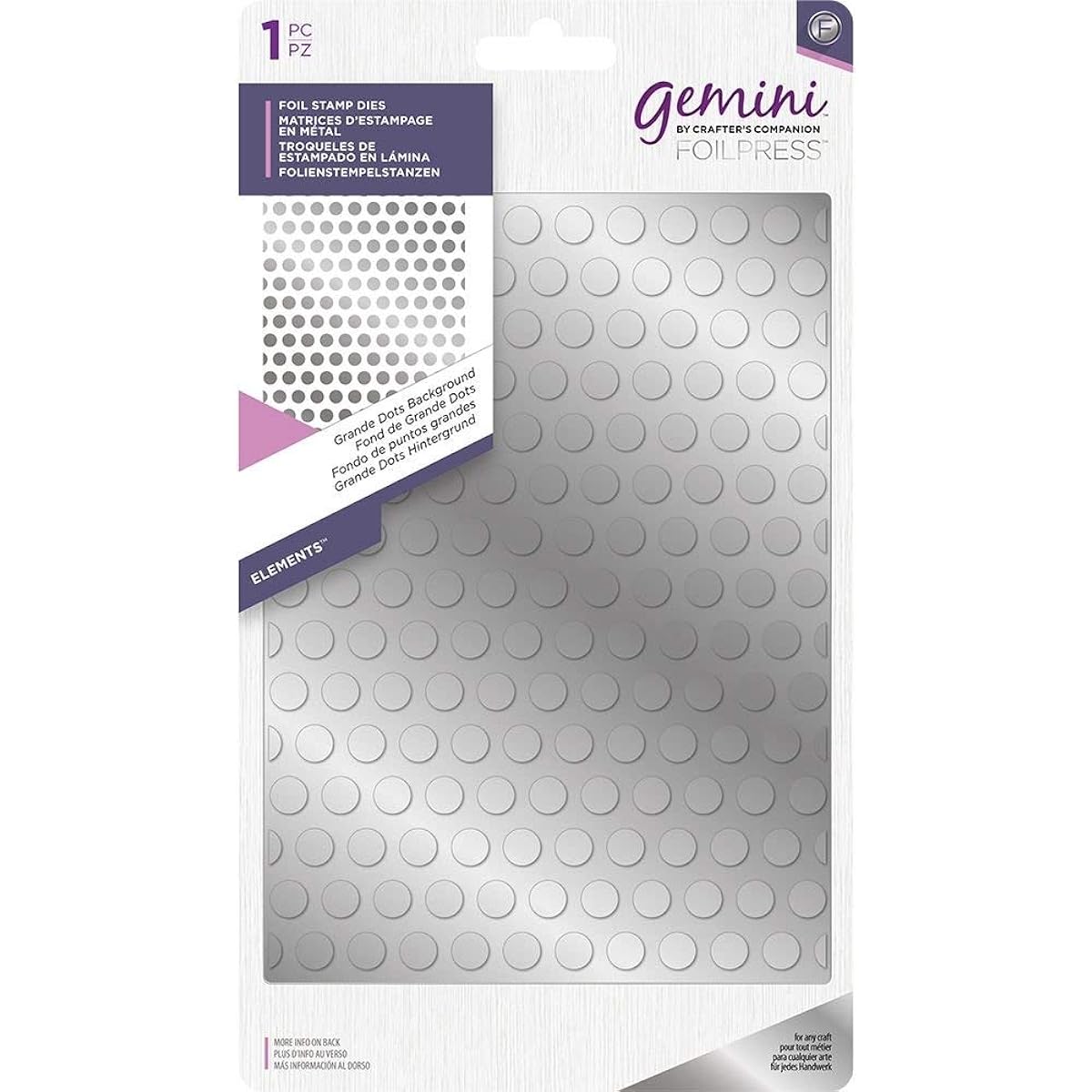 Crafter's Companion FSGDO Gemini Foil Press Stamp Die Element Grand Dot Background Silver