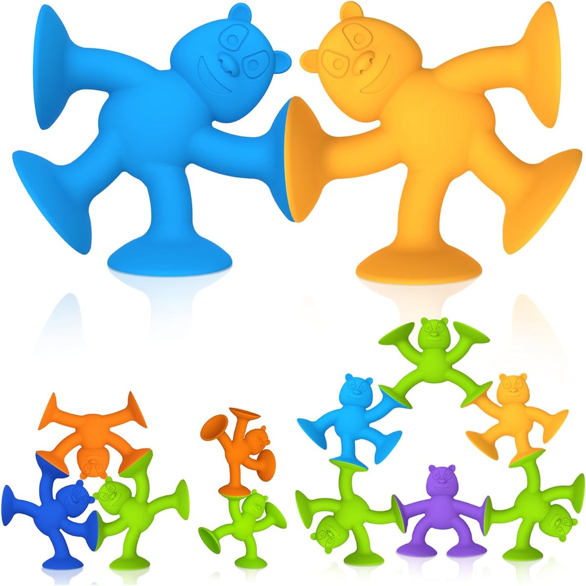 Tidolela 12pcs Suction Cup Toys | Bath Toys for Kids Ages 1-6 | Mold Free Suction Toys | Sensory Toys | Suction Fidget Toys for 1 2 3 4 5 6 Year Old Boys and Girls