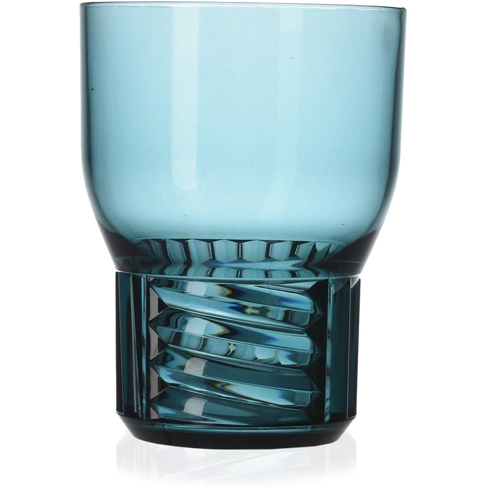Kartell Wine Glass Smoke φ8.5/H11cm Trama Link Wine Glass Set SFAC-K1514-AZ-4S 4 Pieces Set of 4 [Genuine Domestic Distributor]