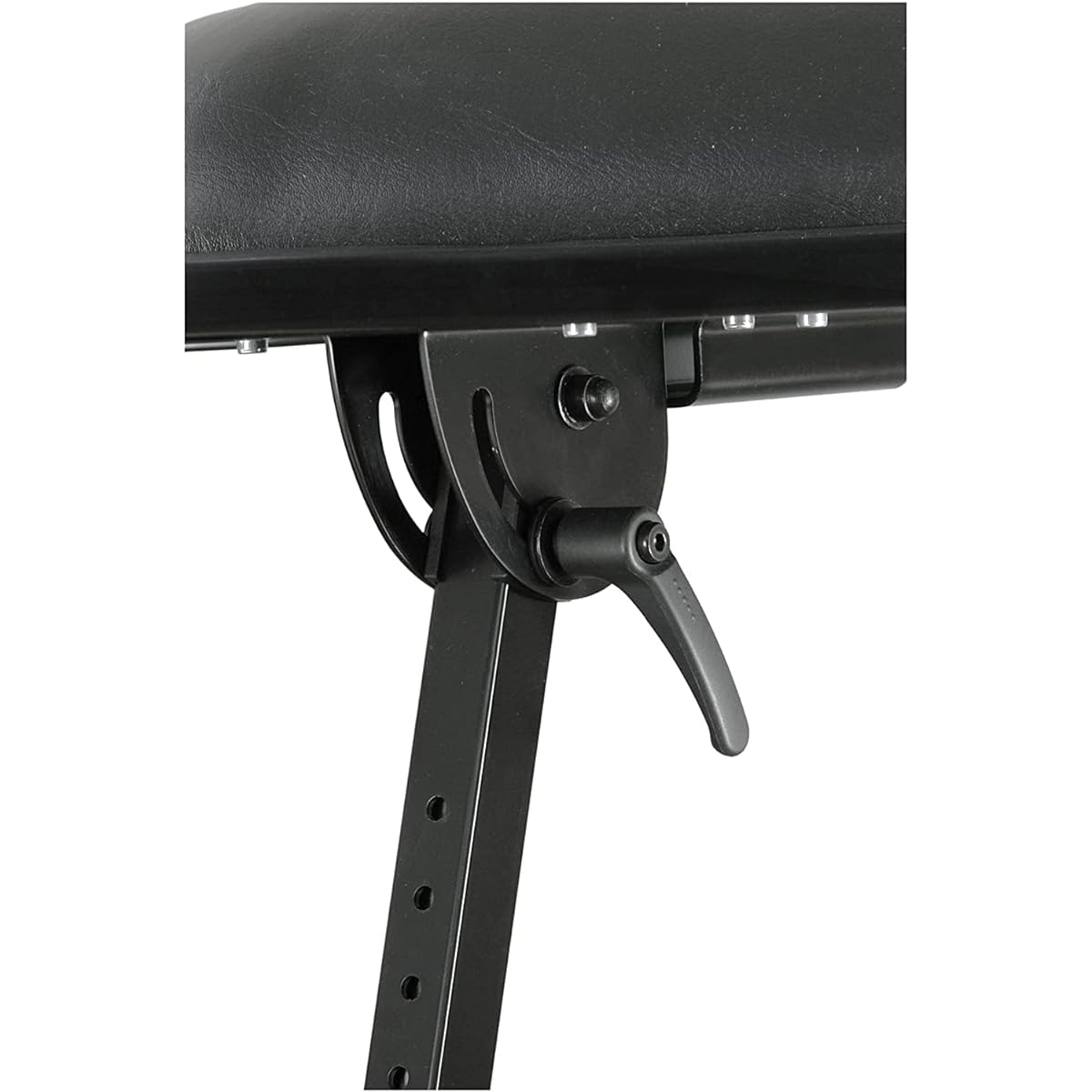 K&M Pneumatic Stool Seat: Synthetic Leather [14047] Color: Black