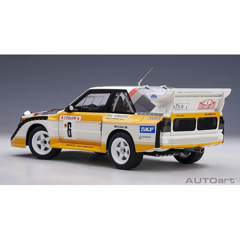 AUTOart 1/18 Audi Sport Quattro S1 WRC '86 #6 Mikkola/Hertz Monte Carlo Rally Completed Product 88602