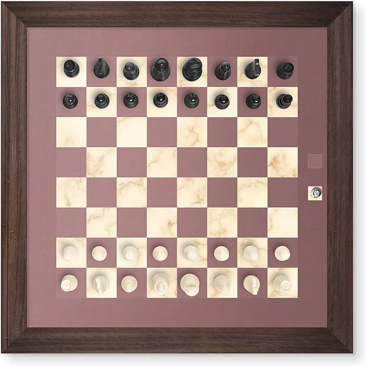 Home Magnetics Magnetic Wall Chess Set - Wall Mounted Chess Board Game - Framed Wooden Chess Set with Magnetic Chess Pieces (Classic Espresso)