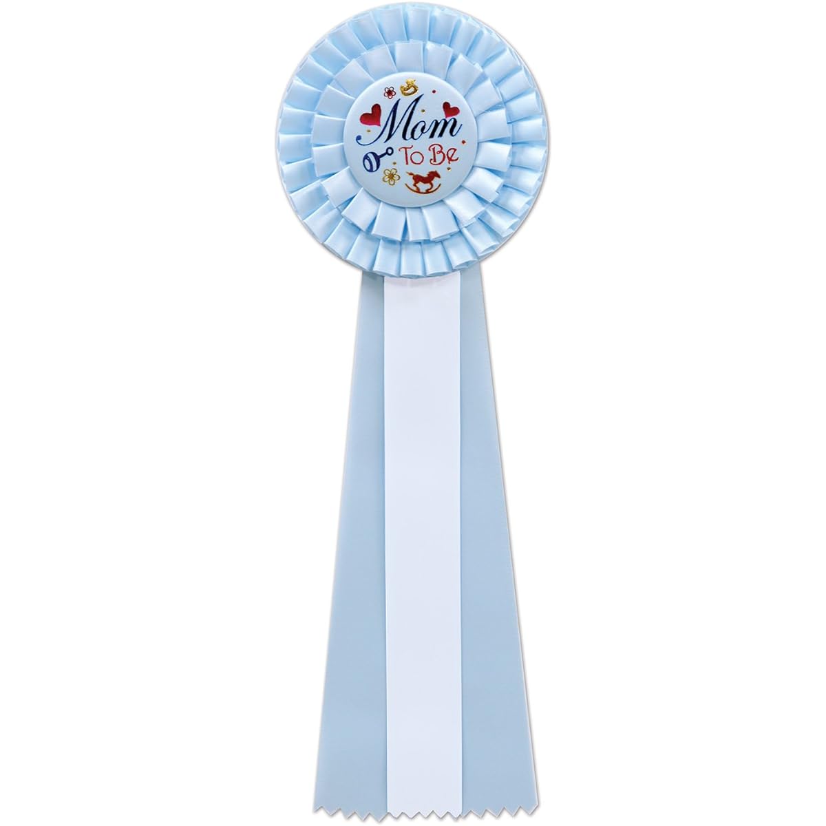 Beistle rd16 Mom to Be Deluxe Rosette, 41/2 by 131/2 inches, Blue