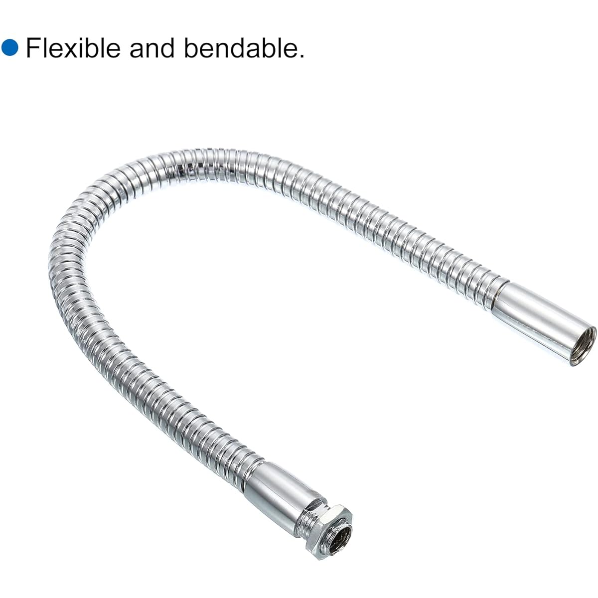 PATIKIL 11.8 Inch Microphone Gooseneck 2pcs M10 Fine Thread Metal Universal Hose Flexible Arm Gooseneck Tube Extension for Multifunctional DIY Silver Tone