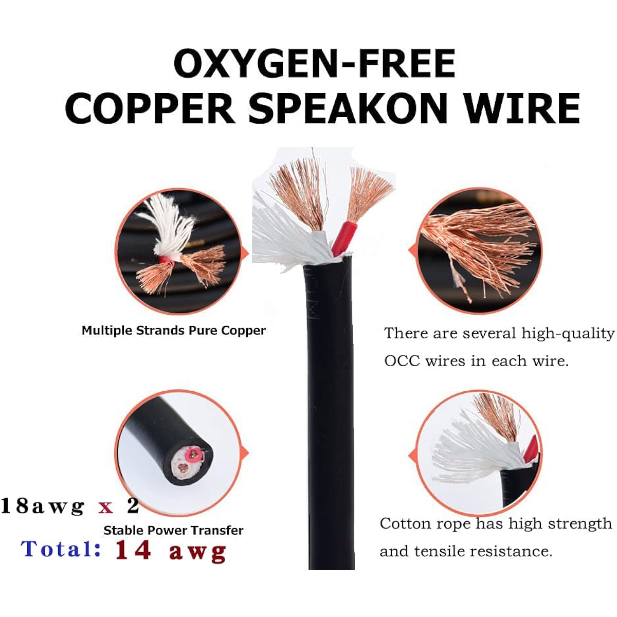 Speak on Professional Speakon - 1/4" TS Speaker Cable for PA Jack Pair 18AWG Gauge Male Audio Port Plug Amplifier Connection DJ AMP Heavy Duty Bosina Cord Wire Feet with Twist Lock (6 Feet) Set of 2