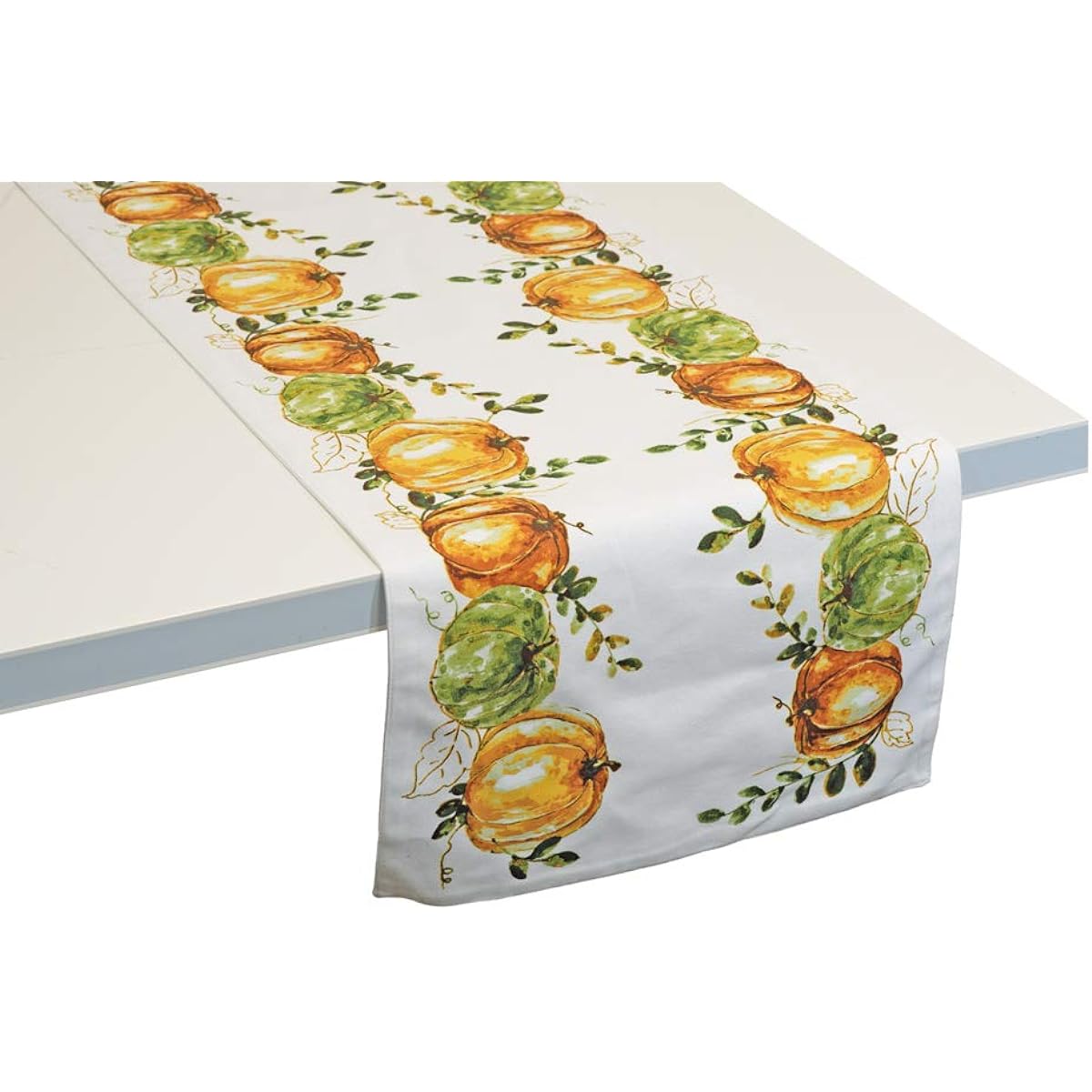 Boston International Cotton Table Runner, 13" x 72", Pumpkin Harvest