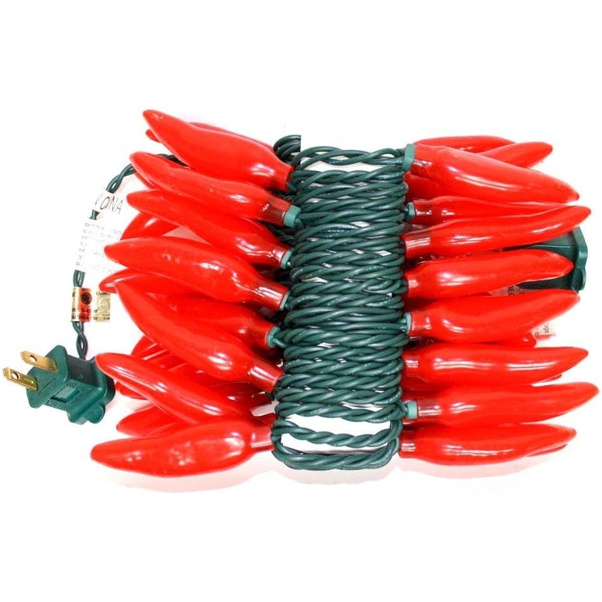 Sival 35 Lite 13.5ft Green Wire Red Chili Pepper String