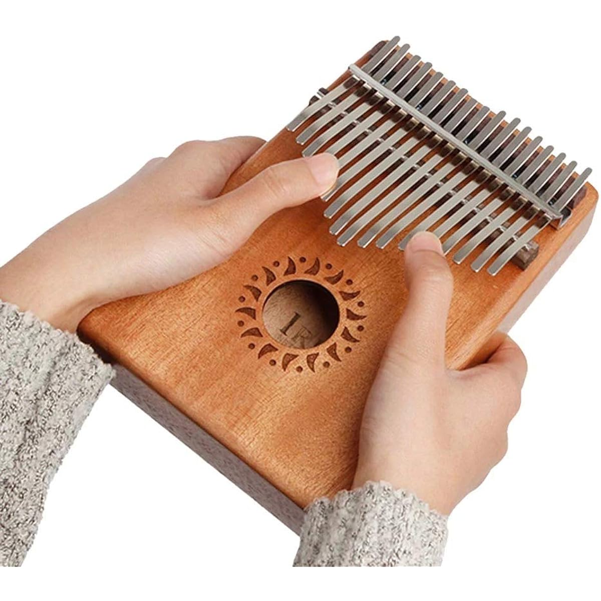 Thumb Piano Portable 17 Keys Kalimba Mbira Pocket Thumb African Musical Instrument (Size:One Size; Color:Wood)