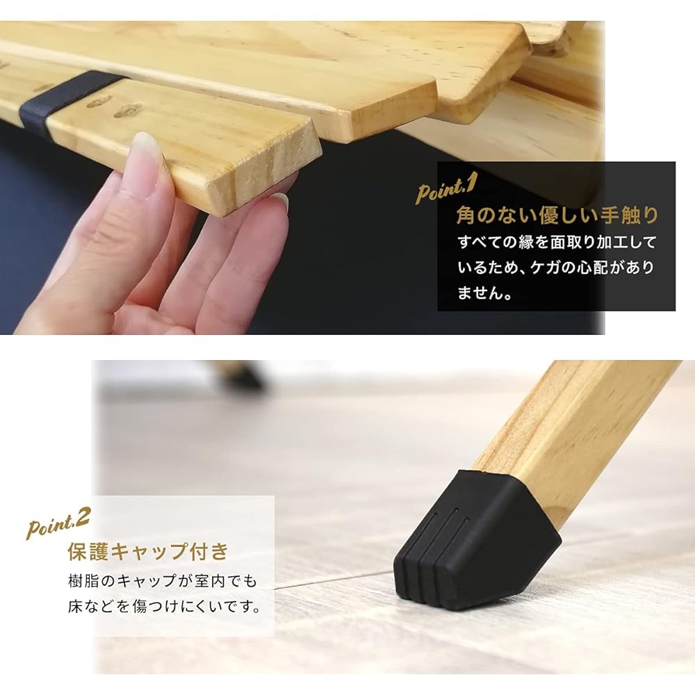 RIOSOL Wood Roll Table, Assembly Type, 3 Level Height Adjustment, Water Resistant, Varnish Finish, Storage Bag Included