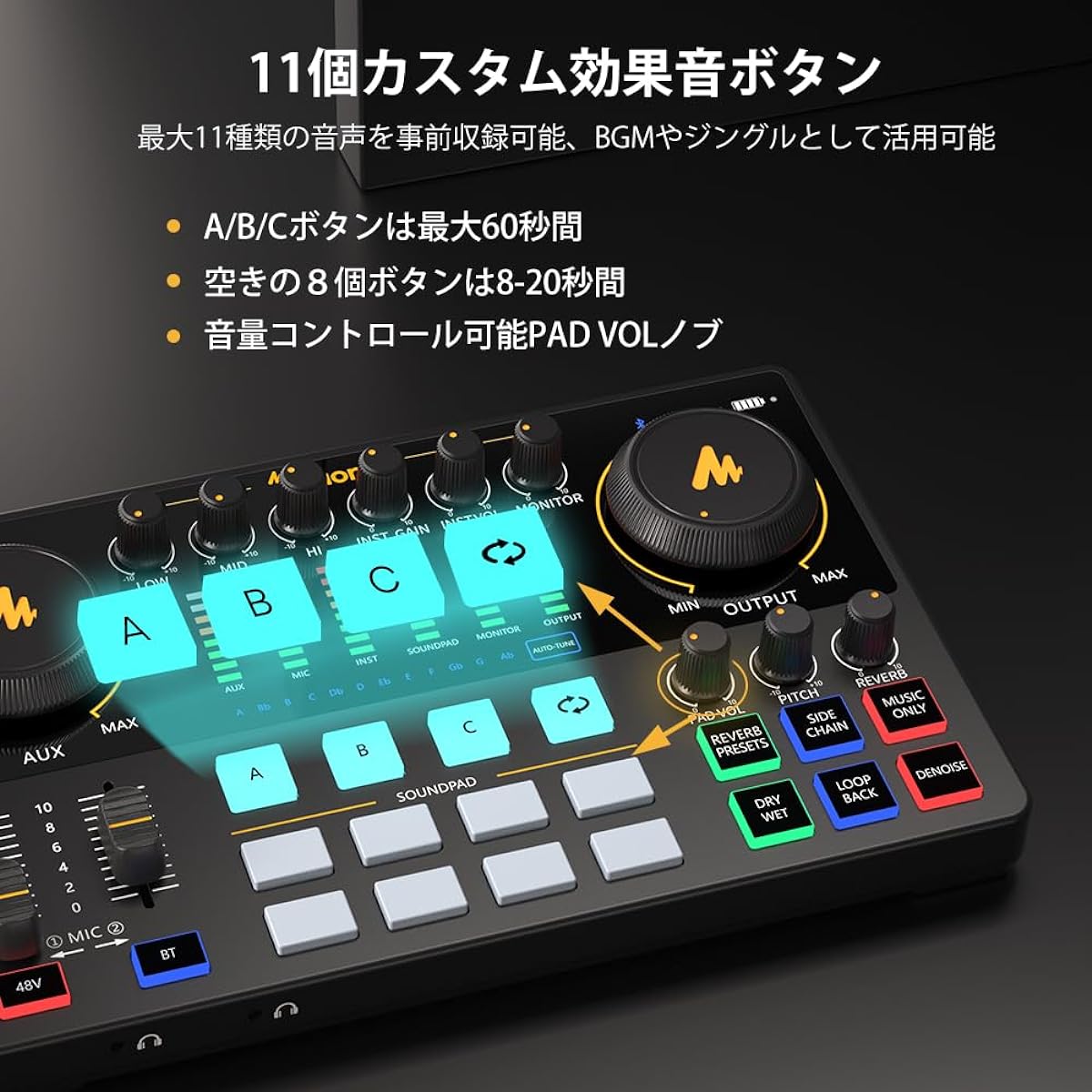 /6.35 Connection Portable All-in-One Podcast Set Compact Distribution Equipment XLR Microphone Included Suitable for Live Broadcasts on YouTube, TikTok, Facebook, etc., Guitar Practice Compatible with Android, iOS, Windows, and Mac OS (MAONOCASTER AME2A)