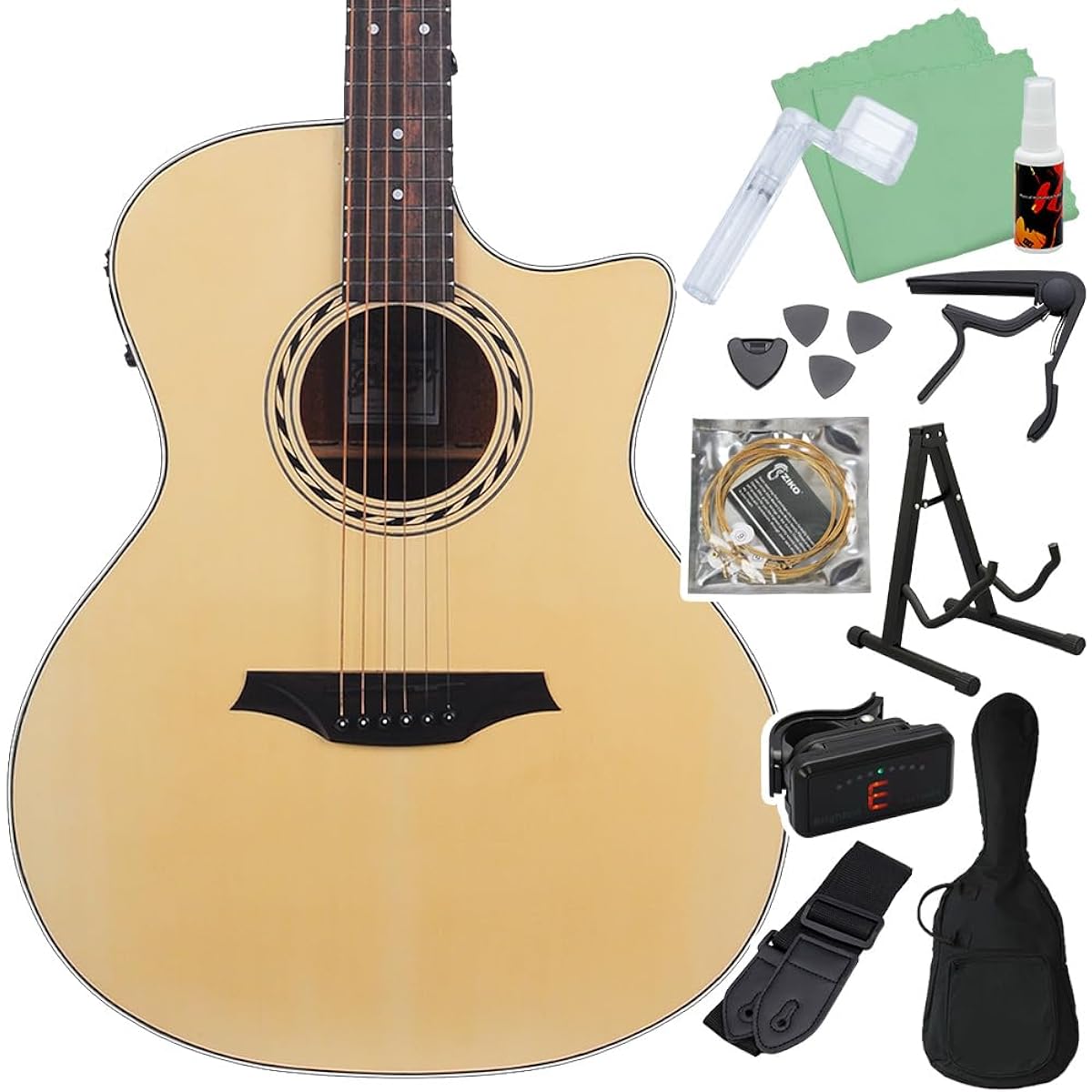Bromo BAA2CE Acoustic Guitar Beginner 12-piece Set Electric Acoustic Auditorium Cutaway Bromo