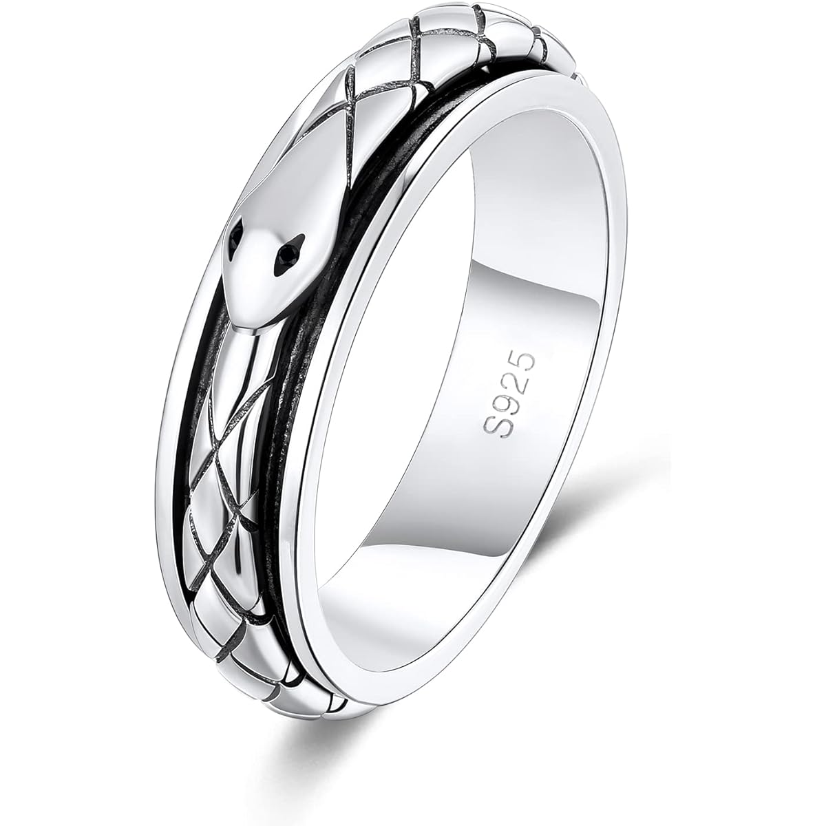LEXLUNE Fidget Ring Spinner Ring Anxiety Relief for Women Men Girlfriend Daughter Teen Girl Real S925 Sterling Silver Band Ring