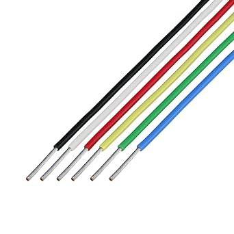 Kyowa Harmonet Fluororesin Electric Wire FEP 1.25SQ 1mX6 Colors Black White Red Yellow Green Blue