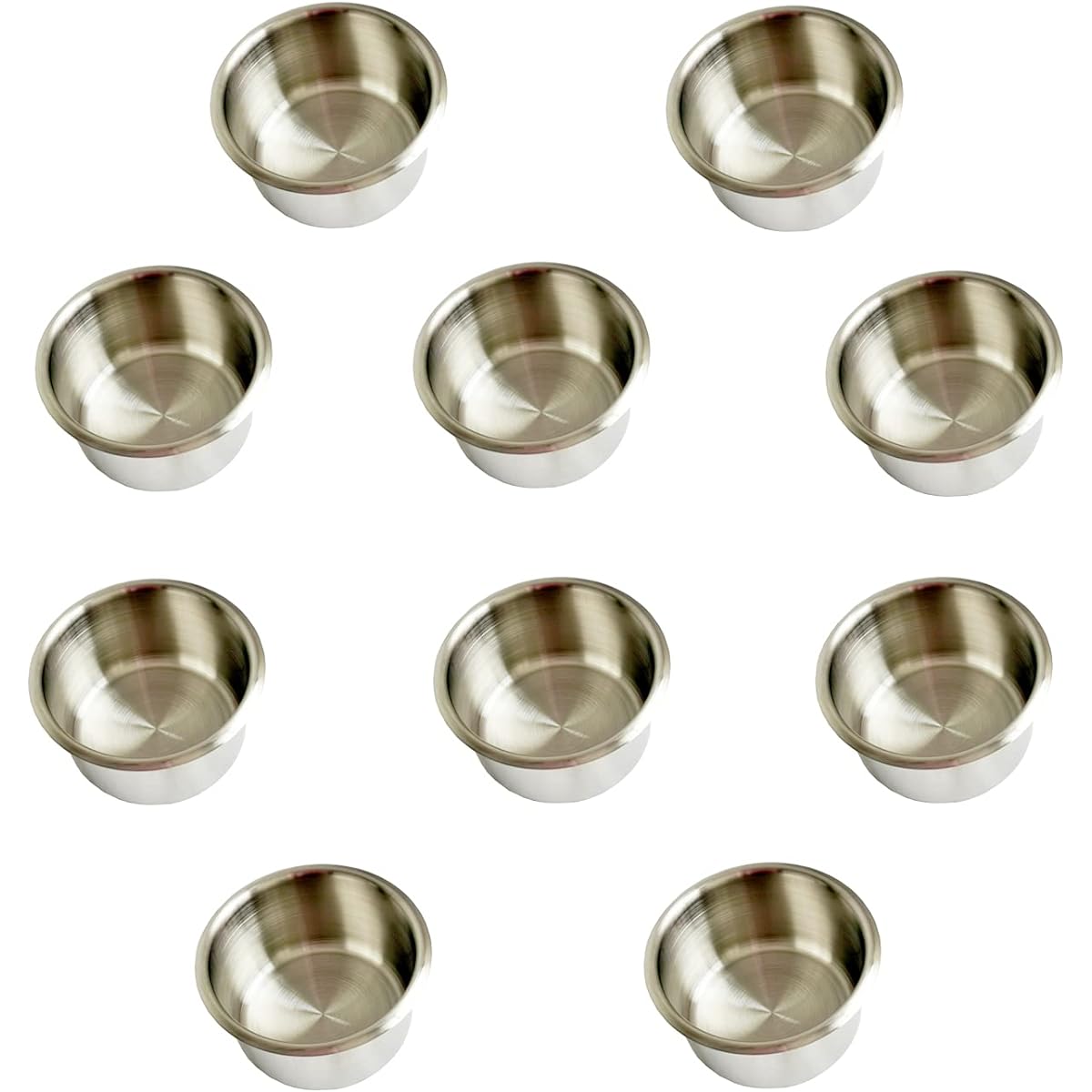 SEETOOOGAMES 3.5" Jumbo Stainless Steel Drop-In Cup Holder Set of 10