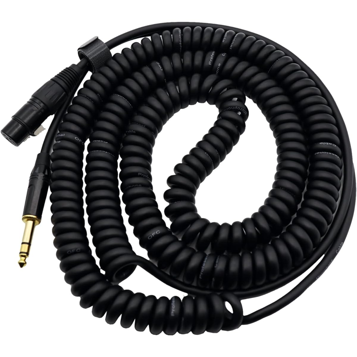 XLR Female to 1/4" (6.35mm) TRS Jack Lead Balanced Signal Interconnect Cable XLR to 1/4" Coiled Cable 20 Feet