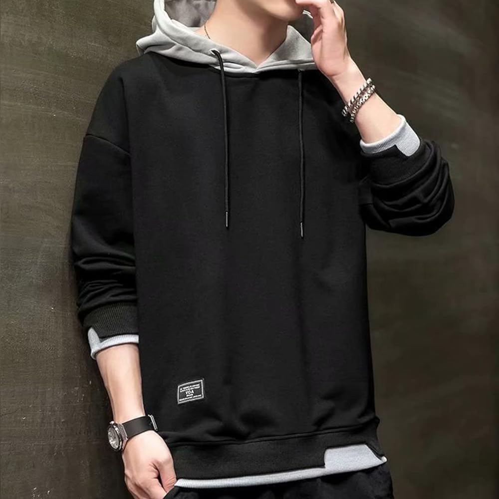 [ANONIE] Men's Setup, Hoodie, Sweatshirt, Jersey, Men's Top and Bottom Set, Hooded, Autumn/Winter, Large Size, Casual, Loose, Plain, Pants, 2-piece Set