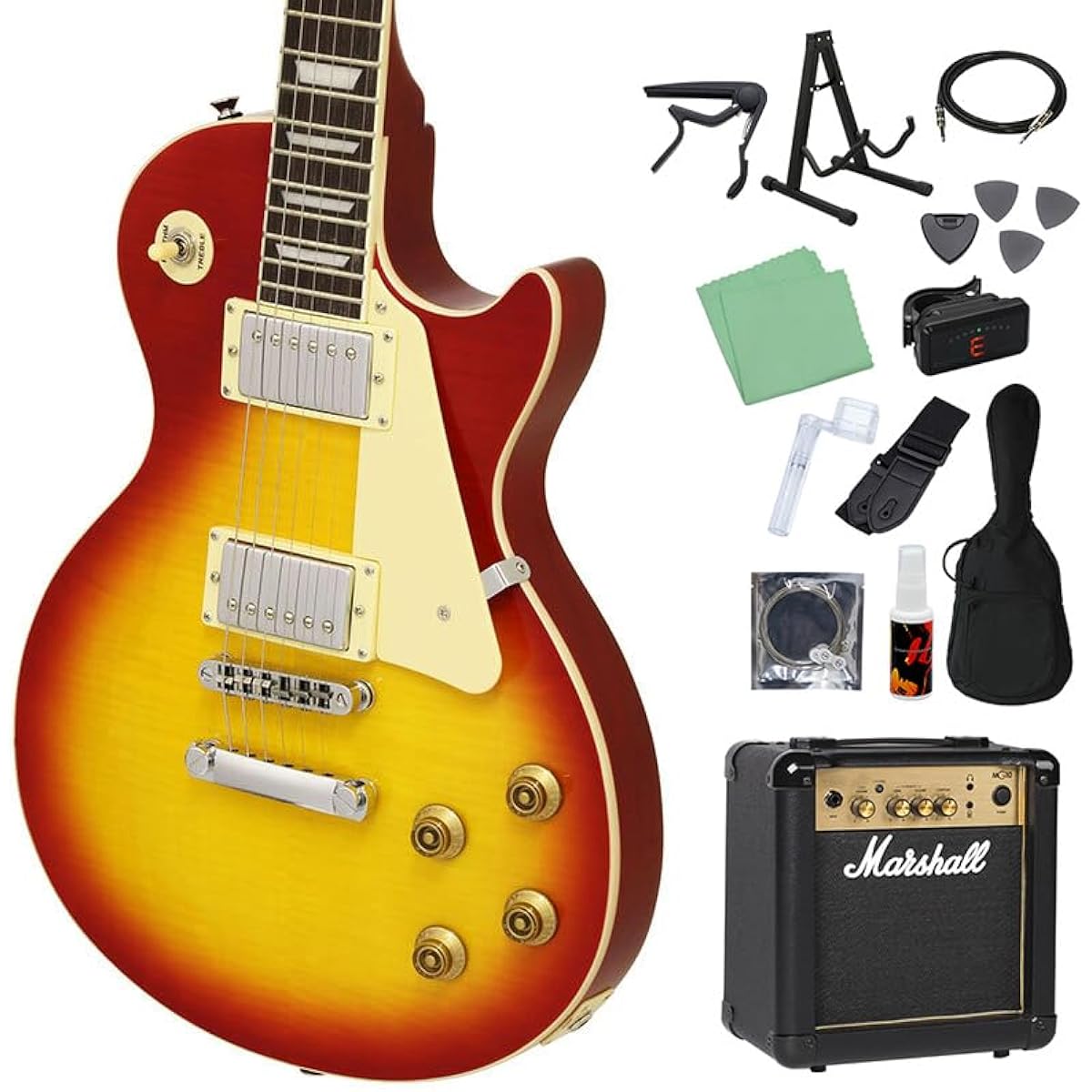 Blitz by AriaProII BLP-450 CS Electric Guitar Beginner 14-piece Set [Includes MG10] Les Paul Standard Cherry Sunburst Blitz