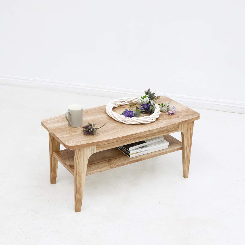 Shirai Sangyo Low Table Natural Brown Width 80 Height 38.1 Depth 39.4cm VTL-8040TNN Vientage Light