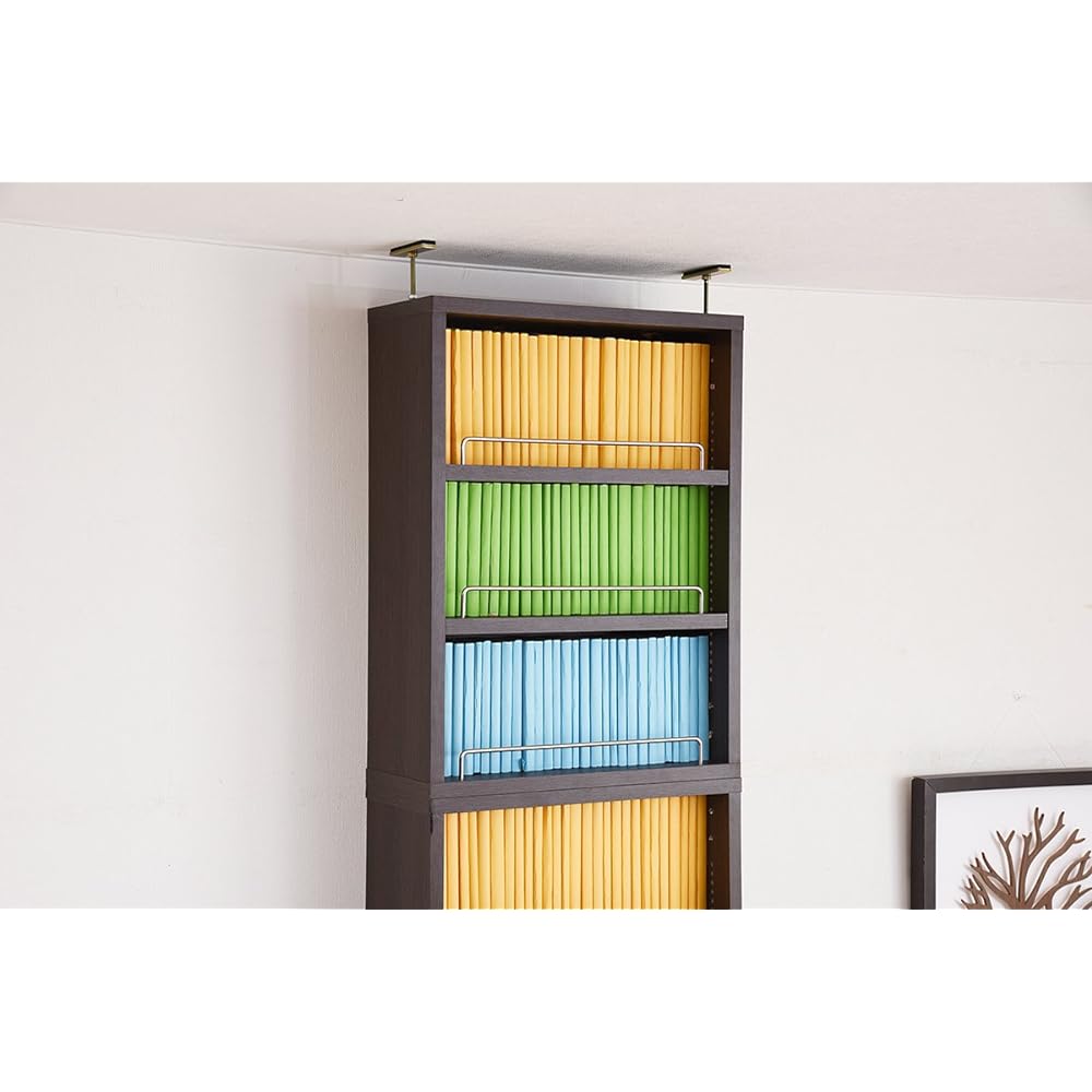 JK Plan MEMORIA Open Bookshelf Paperback Rack Shelf Board 1cm Spacing Movable Thin Top Mount Width 41.5 Dark Brown