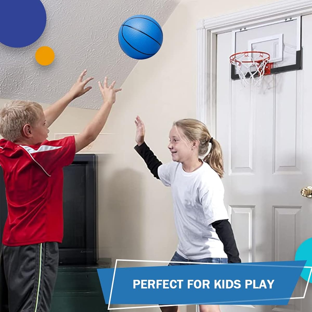 Dilabnba 7" Mini Rubber Replacement Basketballs for Basketball Hoops, Toddler Soft Beach Pool Bouncy Balls Sports Party Games for Kids (3pcs)