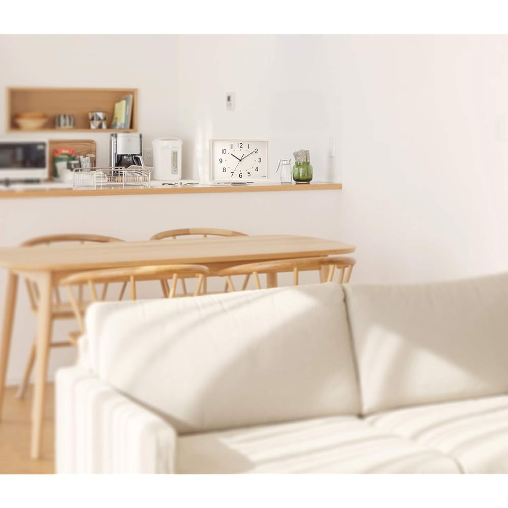 RHYTHM Wall Clock Table Clock A4 Size Interior Clock White 21x29.7x4.8cm RHYTHM PLUS 8MG815SR03