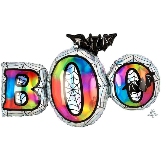 Anagram 35" Iridescent Boo Foil Balloon, Multicolor