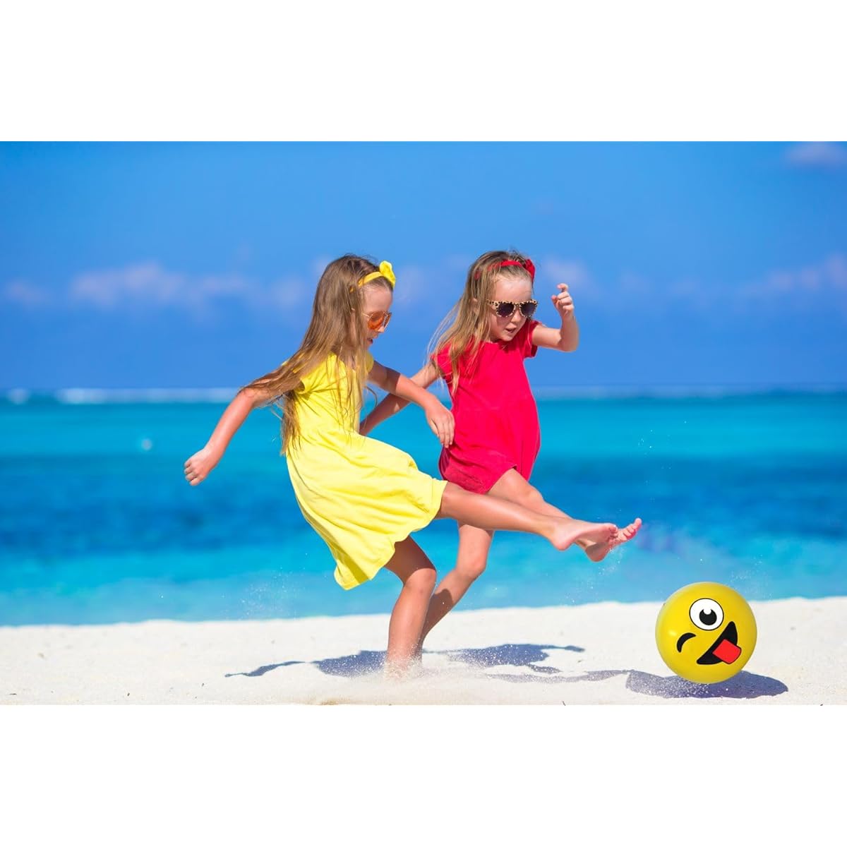 16" Emoji Party Pack Inflatable Beach Balls - Beach Pool Party Toys (Pack of 12)