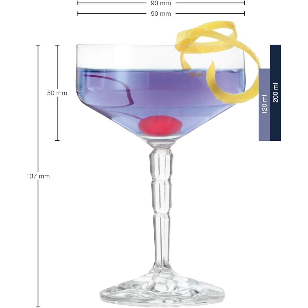 LEONARDO Cocktail Glass Clear Size:∅9×H13.7cm Cocktail Glass 200ml Spiritii 022743 6 pieces