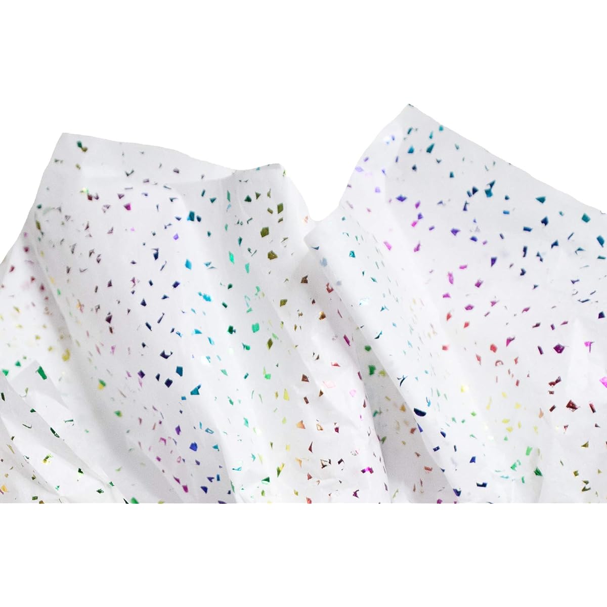 Made in the USA 50 Pieces Hot Stamp Glitter Gift Tissue Paper Pack 20 x 30 inches (White Confetti)