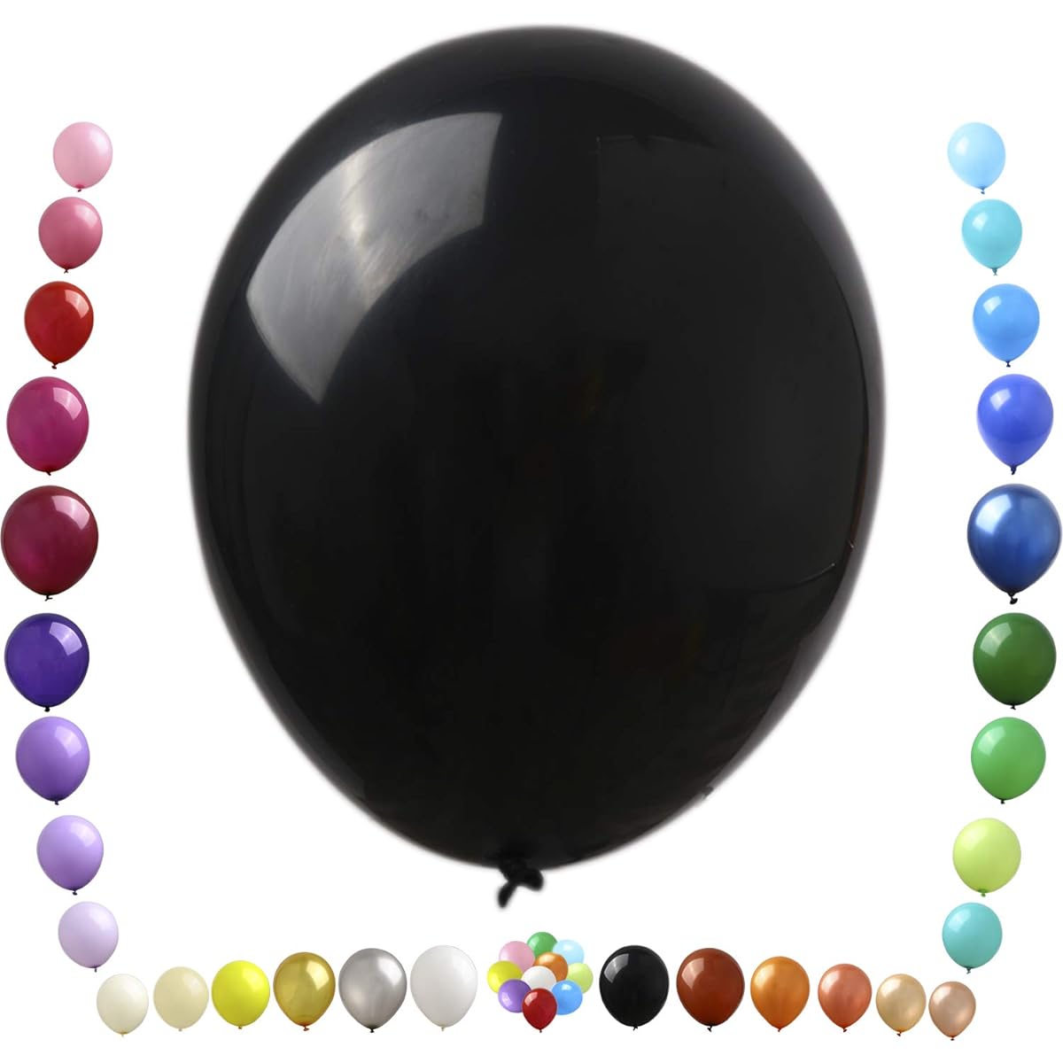 Party Ulyja Black Balloons 50 Pack Bulk 12 Inch Natural Latex Balloons with Pearls Helium Quality for Kids Parties, Anniversary, Thanksgiving, Halloween Theme, DIY Arch Decoration Supplies